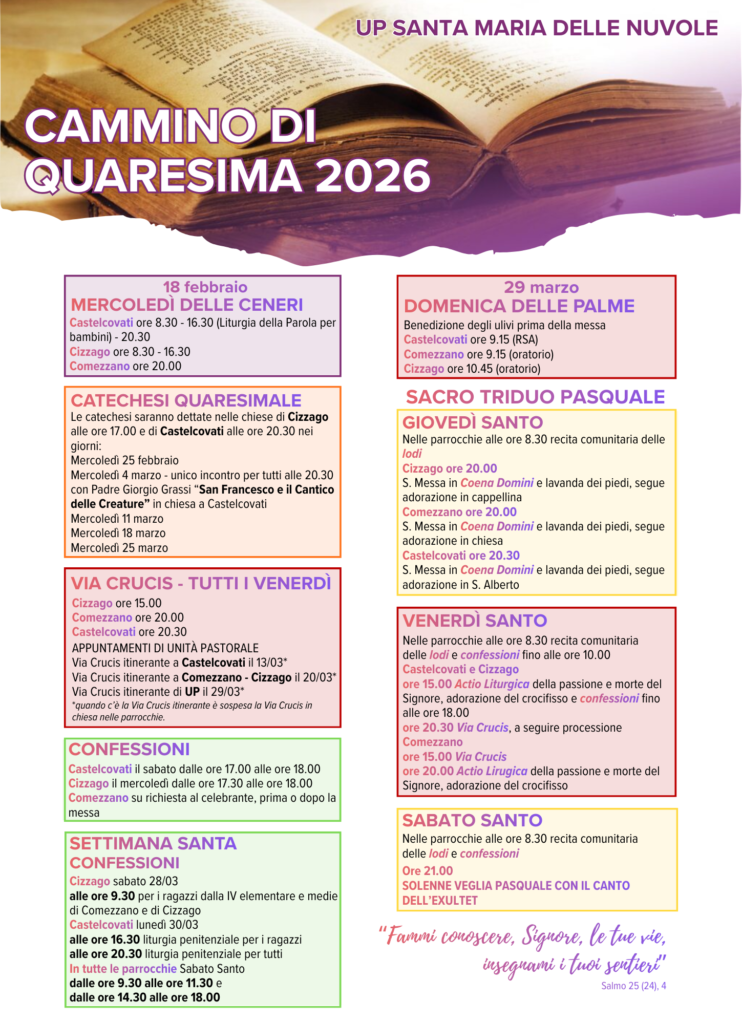 Quaresima 2026 - Unità Pastorale Santa Maria delle Nuvole