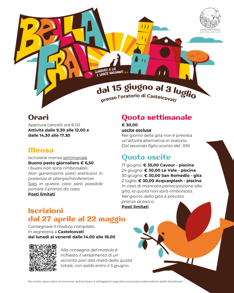 LOCANDINA GREST 2026 - Unità Pastorale Santa Maria delle Nuvole